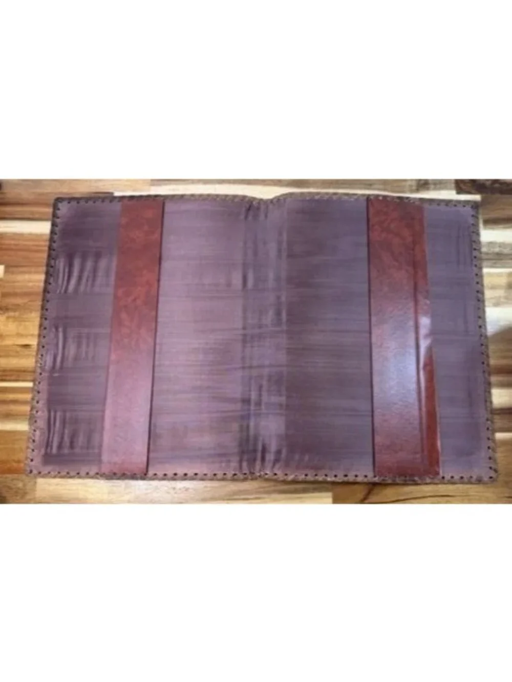 Vintage Hand-Tooled Leather like Nautical Scrapbook Photo Album - Galleon Ship D